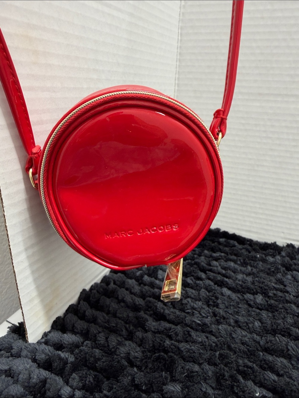 Marc Jacobs Red Patent Round Crossbody Coin Bag